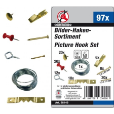  97 darabos képfüggesztő készlet (BGS 88146) barkácsolás, csiszolás, rögzítés