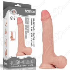  9.5'' Sliding Skin Dual Layer Dong - Whole Testicle műpénisz, dildó