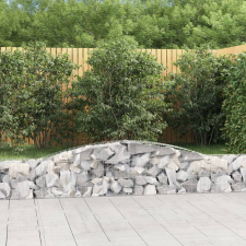  9 db íves horganyzott vas gabion kosár 400x30x40/60 cm kerti tárolás