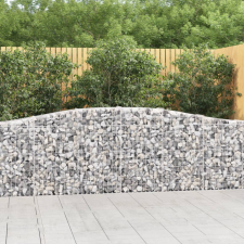  9 db íves horganyzott vas gabion kosár 400x30x80/100 cm kerti tárolás