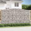  9 db íves horganyzott vas gabion kosár 400x50x220/240 cm