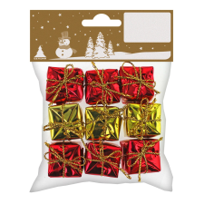  9 fóliából készült csomag piros arany 2,5 cm karácsonyfadísz