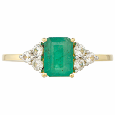  9 Karátos Arany Gyűrű Brazil Smaragddal és Természetes Cirkónnal, PCY11224/57 gyűrű