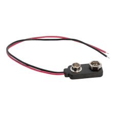  9V-os elem csatlakozó,erősített fejrésszel,150mm 9 v-os elem