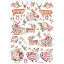  A4 rizspapír csom. - Pink Christmas dekorációs kellék