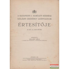  A budapesti I. kerületi községi Szilágyi Erzsébet Leányliceum értesítője az 1931-32. iskolaévről történelem