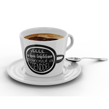  A kávé tökéletesen párosul a csenddel - Kávéscsésze (Ajándék kistányérral) bögrék, csészék