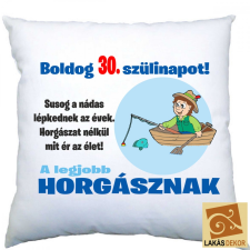 A legjobb horgásznak Boldog születésnapot párna ajándéktárgy