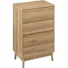  Abana éjjeliszekrény 4 fiókkal, farostlemez és MDF, 60x40x107 cm, bézs
