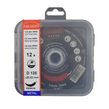 Abraboro Chili inox Premium fémvágókorong 115x1,0x22,23 mm (12db/csomag) csiszolókorong és vágókorong