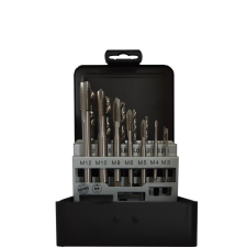  ABRABORO Gépi menetfúró klt. M3-M12 HSS + magfúró menetmetsző, menetfúró