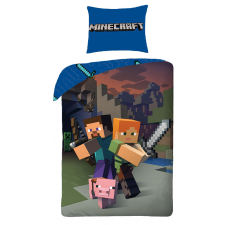 Ábránd Minecraft ágyneműhuzat, Steve és Alex (100% pamut) babaágynemű, babapléd