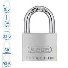 Abus 64TI/60 KA6610 egységkulcsos lakat lakat