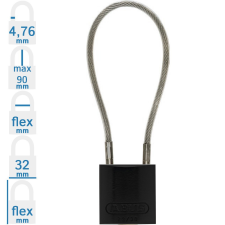 Abus 72/30CAB20 LOTO munkavédelmi kábeles kizáró lakat - Fekete - 856044 lakat