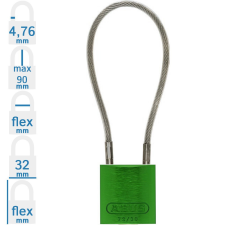 Abus 72/30CAB20 LOTO munkavédelmi kábeles kizáró lakat - Zöld - 856013 lakat