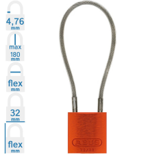 Abus 72/30CAB40 LOTO munkavédelmi kábeles kizáró lakat - Narancssárga - 856112 lakat