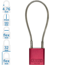 Abus 72/30CAB40 LOTO munkavédelmi kábeles kizáró lakat - Piros - 818929 lakat