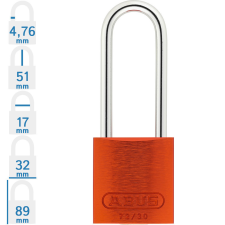 Abus 72/30HB50 KA - Egységkulcsos lakat (Több lakat azonos kulccsal) - Narancs - 768491 lakat