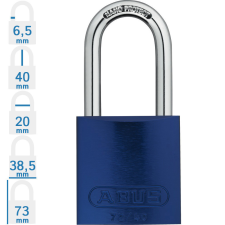 Abus 72/40HB40 KA - Egységkulcsos lakat (Több lakat azonos kulccsal) - Kék - 436093 lakat