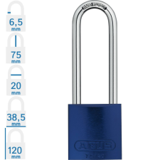 Abus 72/40HB75 LOTO hosszúkengyelű munkavédelmi kizáró lakat - Kék - 570216 lakat