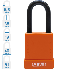 Abus 76/40 KA - Egységkulcsos lakat (Több lakat azonos kulccsal) - Narancs lakat