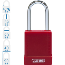 Abus 76BS/40 LOTO munkavédelmi kizáró lakat - Piros - 847813 lakat