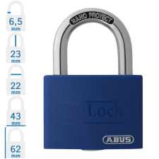 Abus T65AL/40 KA Egységkulcsos lakat - Kék lakat