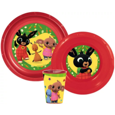 Acamar Films Bing nyuszi étkészlet, műanyag szett 260 ml-es pohárral babaétkészlet