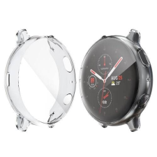 ACCMOBILE SAMSUNG Galaxy Watch Active2 44mm, Okosóra szilikon védőtok, előlapvédős, Átlátszó okosóra kellék