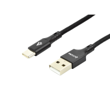 Accura ACC2290 USB-A apa - USB-C apa 2.0 Adat és töltőkábel - Fekete (1m) (ACC2290) kábel és adapter