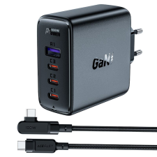 AceFast A37 hálózati töltő 3xUSB-C + USB-A, PD100W fekete (A37 black) mobiltelefon kellék