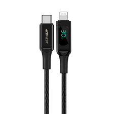 AceFast CABL MFI USB Type C - Lightning 1,2 m, 30W, 3A fekete (C6-01 fekete) mobiltelefon kellék