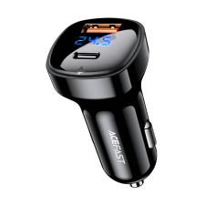 AceFast Car Charger Acefast B4, 66W, USB-C + USB, with display (black) mobiltelefon kellék