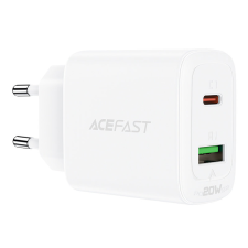 AceFast WALL -töltő USB type-c / USB 20W, PPS, PD, QC 3.0, AFC, FCP fehér (A25 fehér) mobiltelefon kellék