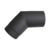 Acél 45 fokos füstcső könyök, átmérő 180mm, vegyestüzelésű kazánhoz, vastagfalú (2mm), fekete (ps-13180)