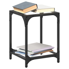  acél dohányzóasztal átlátszó üveglappal 30 x 30 x 40 cm bútor