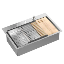 Acél mosogatótálca BURT 110 WORKSTATION BRUSH NICKEL mosogatótálca