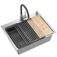 Acél mosogatótálca LUKE 110 WORKSTATION BRUSH NICKEL mosogatótálca