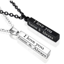 Acél &quot;Örökké szeretlek&quot; nyaklánc nyaklánc