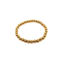 Achát electroplated arany golyó karkötő 6-7mm karkötő