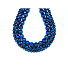  Achát electroplated kék golyó 8mm medál