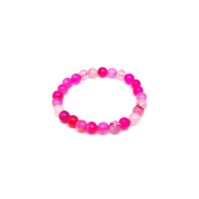 Achát hők faz szinezett pink golyó karkötő 8mm karkötő