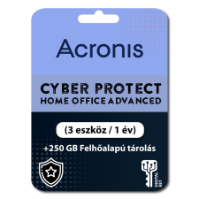 Acronis Cyber Protect Home Office Advanced (3 eszköz / 1 év) + 250 GB Felhőalapú tárolás (Elektronikus licenc) karbantartó program