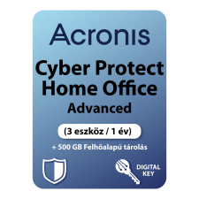 Acronis Cyber Protect Home Office Advanced (3 eszköz / 1 év) + 500 GB Felhőalapú tárolás (Elektronikus licenc) egyéb program