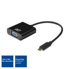 Act - AC7300 USB-C to VGA adapter Black - AC7300 kábel és adapter