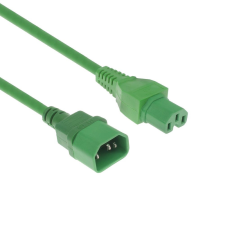 Act ACT Powercord C14 - C15 green 0.6 m AK5302 kábel és adapter