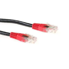 Act CAT6 U-UTP Patch Cable 10m Black/Red IB8110 kábel és adapter