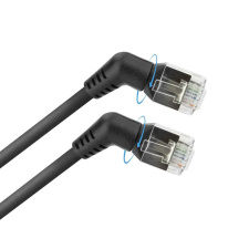 Act CAT6A U-FTP Patch Cable 1m Black DD1901 kábel és adapter