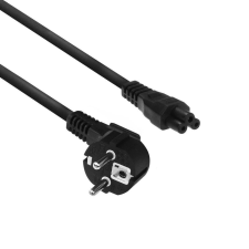 Act CEE 7/7 (derékszögű) - IEC 60320 C5 tápkábel 2m fekete (AC3310) kábel és adapter