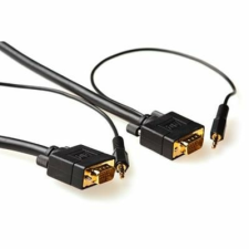 Act High Performance VGA + Audio connection cable male-male 3m Black kábel és adapter